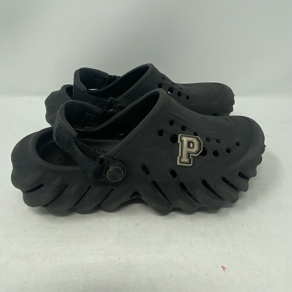 Crocs Echo Clog Black Sporty Streetwear Sandals C12 Kids 207937-001